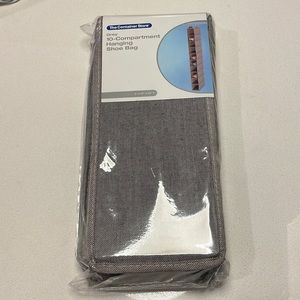 10-Compartment Hanging Shoe Bag - Grey - The Container Store - never opened!
